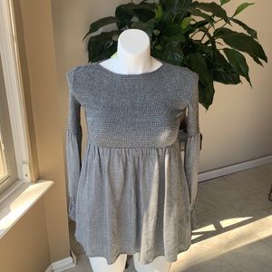 Zara Gray Long Sleeve Blouse